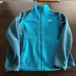 Women's Teal The North Face Zip Up Fleece size Large